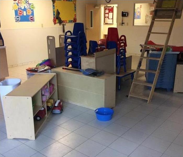 dried out preschool classroom