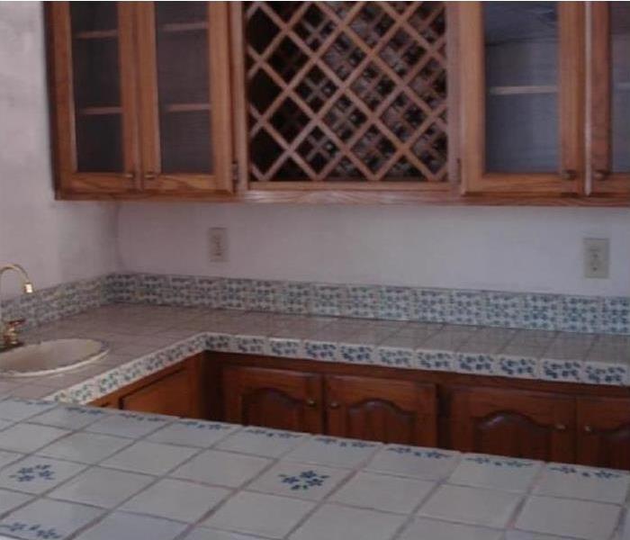 restored kitchen with clean tile