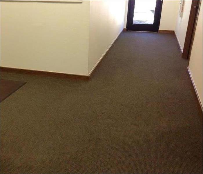 restored dried commercial carpeting hallway